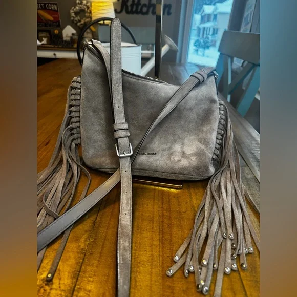 Michael Kors Fringe Crossbody in Suede with Zipper - Picture 7 of 15
